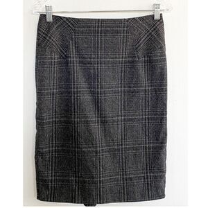 BCX Plaid Pencil Skirt with Ruffle Back